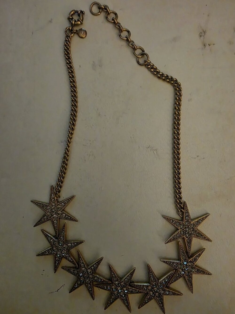 J Crew Starlight Necklace - Gold Tone - Adjustable Extender - New Without Tags